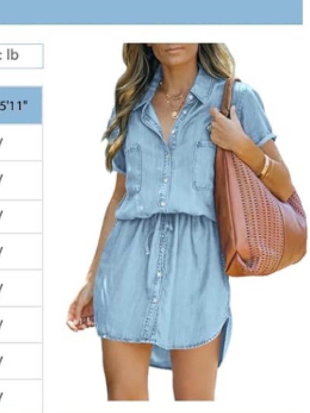 Casual Light Blue Denim Shirt Dress